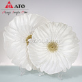 Ato White Flower Plate de verre vintage